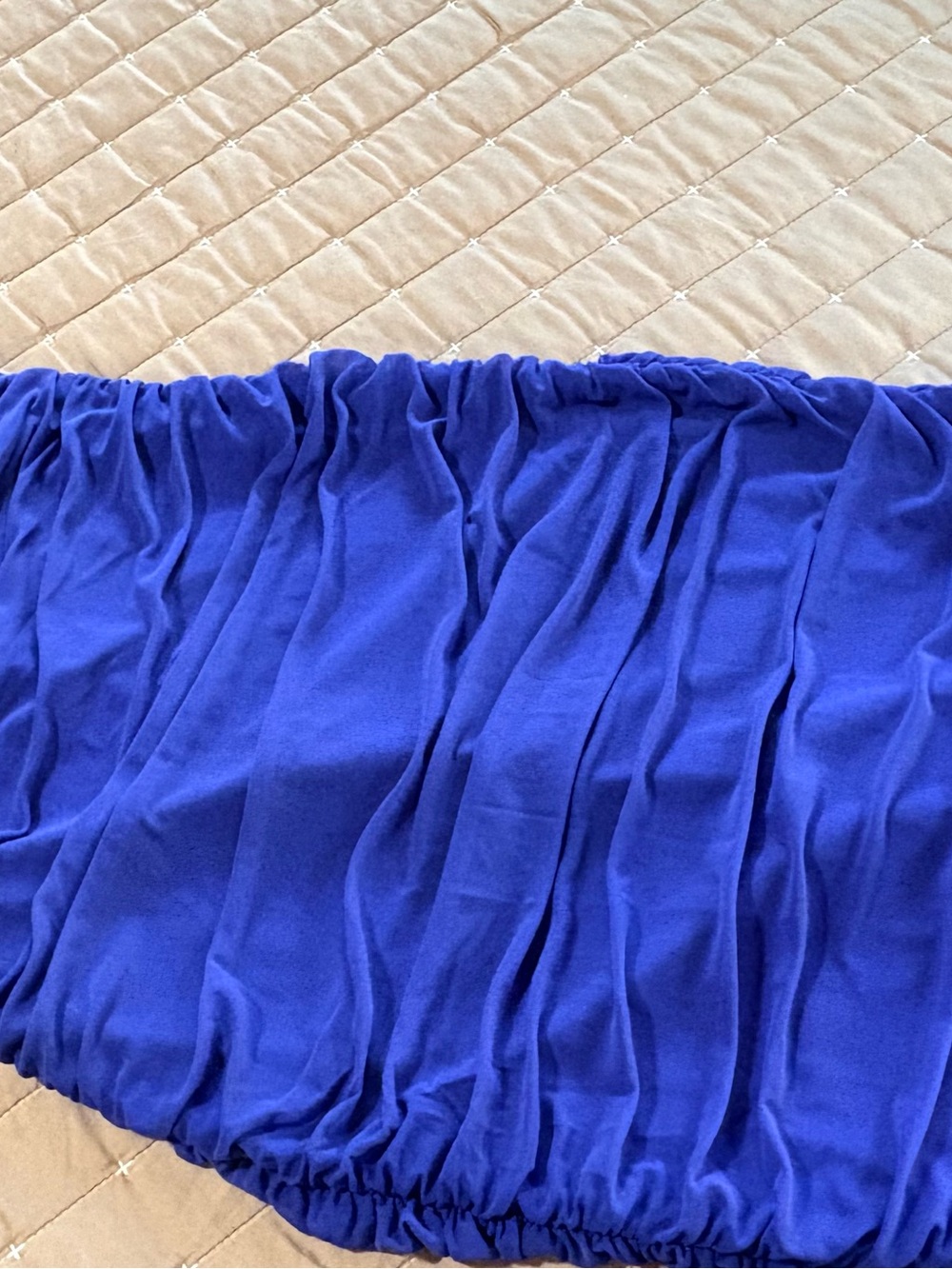 Women's Royal Blue Maxi Dress with Elastic Waist